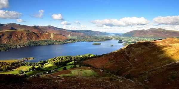 Lake surrounded by hills in the Lake District