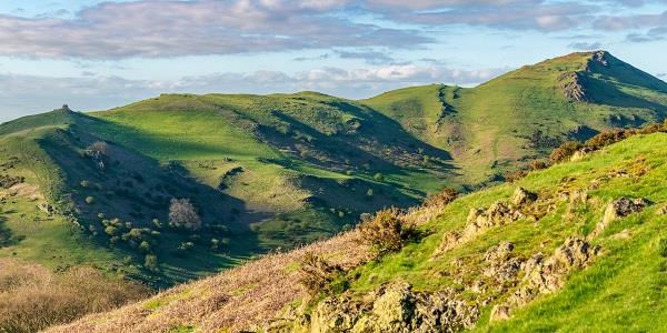 Scenic view over Shropshire hills