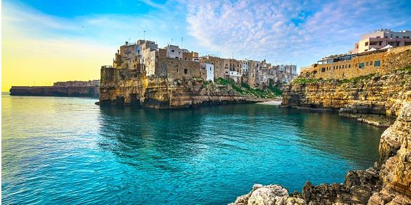 View of the Polignano a Mare beach