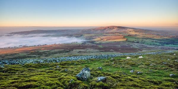 Scenic views over Shropshire hills